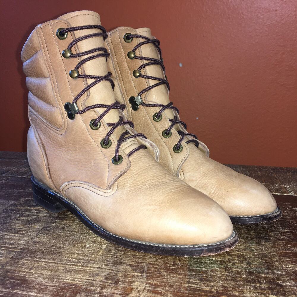 Justin Deer Skin Lacer Boot Womens 7.5 C Cowgirl Western Country Fairy Elven 448
